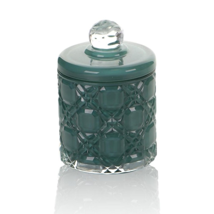 CANDELA IN VETRO VERDE 8.5X13C